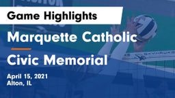 Marquette Catholic  vs Civic Memorial  Game Highlights - April 15, 2021