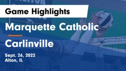 Marquette Catholic  vs Carlinville  Game Highlights - Sept. 26, 2022