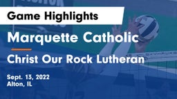 Marquette Catholic  vs Christ Our Rock Lutheran Game Highlights - Sept. 13, 2022
