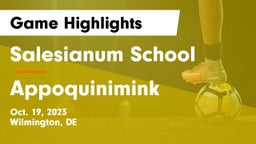 Salesianum School vs Appoquinimink  Game Highlights - Oct. 19, 2023