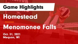 Homestead  vs Menomonee Falls  Game Highlights - Oct. 31, 2021