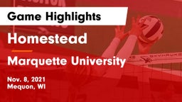 Homestead  vs Marquette University  Game Highlights - Nov. 8, 2021