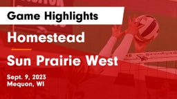 Homestead  vs Sun Prairie West  Game Highlights - Sept. 9, 2023