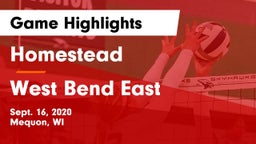 Homestead  vs West Bend East  Game Highlights - Sept. 16, 2020