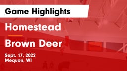 Homestead  vs Brown Deer  Game Highlights - Sept. 17, 2022