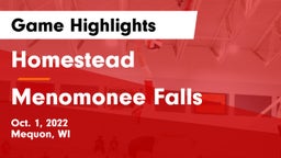 Homestead  vs Menomonee Falls  Game Highlights - Oct. 1, 2022