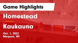 Homestead  vs Kaukauna  Game Highlights - Oct. 1, 2022