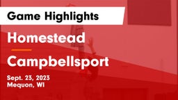 Homestead  vs Campbellsport  Game Highlights - Sept. 23, 2023