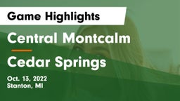 Central Montcalm  vs Cedar Springs  Game Highlights - Oct. 13, 2022