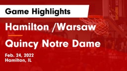 Hamilton /Warsaw  vs Quincy Notre Dame Game Highlights - Feb. 24, 2022