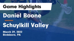 Daniel Boone  vs Schuylkill Valley  Game Highlights - March 29, 2022