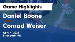 Daniel Boone  vs Conrad Weiser  Game Highlights - April 4, 2024