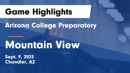 Arizona College Preparatory  vs Mountain View  Game Highlights - Sept. 9, 2023