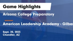 Arizona College Preparatory  vs American Leadership Academy - Gilbert  Game Highlights - Sept. 20, 2023