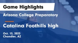 Arizona College Preparatory  vs Catalina Foothills high Game Highlights - Oct. 13, 2023