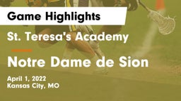 St. Teresa's Academy  vs Notre Dame de Sion  Game Highlights - April 1, 2022