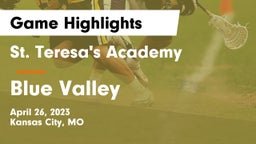 St. Teresa's Academy  vs Blue Valley Game Highlights - April 26, 2023