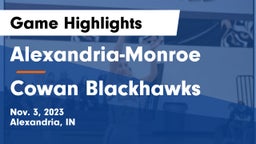 Alexandria-Monroe  vs Cowan Blackhawks Game Highlights - Nov. 3, 2023