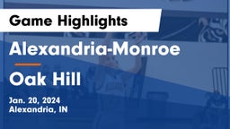 Alexandria-Monroe  vs Oak Hill  Game Highlights - Jan. 20, 2024