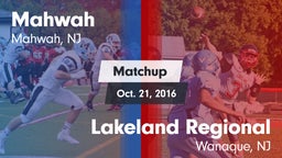 Matchup: Mahwah  vs. Lakeland Regional  2016