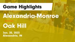 Alexandria-Monroe  vs Oak Hill  Game Highlights - Jan. 20, 2023