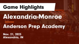 Alexandria-Monroe  vs Anderson Prep Academy  Game Highlights - Nov. 21, 2023