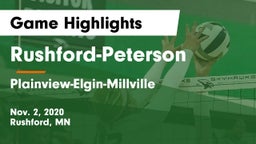 Rushford-Peterson  vs Plainview-Elgin-Millville  Game Highlights - Nov. 2, 2020