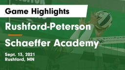 Rushford-Peterson  vs Schaeffer Academy Game Highlights - Sept. 13, 2021