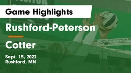 Rushford-Peterson  vs Cotter  Game Highlights - Sept. 15, 2022
