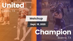 Matchup: United  vs. Champion  2020