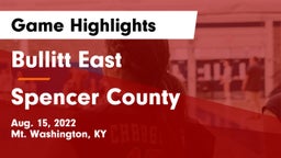 Bullitt East  vs Spencer County  Game Highlights - Aug. 15, 2022