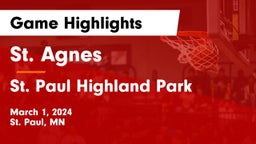 St. Agnes  vs St. Paul Highland Park  Game Highlights - March 1, 2024