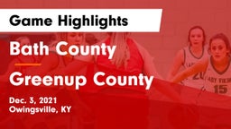 Bath County  vs Greenup County  Game Highlights - Dec. 3, 2021
