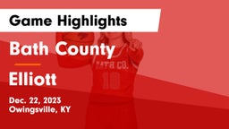 Bath County  vs Elliott Game Highlights - Dec. 22, 2023