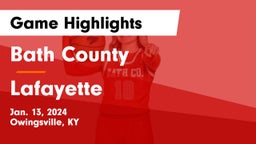 Bath County  vs Lafayette  Game Highlights - Jan. 13, 2024