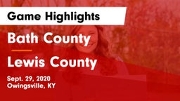 Bath County  vs Lewis County  Game Highlights - Sept. 29, 2020