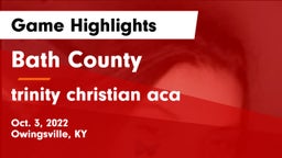 Bath County  vs trinity christian aca  Game Highlights - Oct. 3, 2022