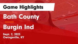 Bath County  vs Burgin Ind  Game Highlights - Sept. 2, 2023