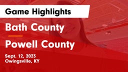 Bath County  vs Powell County  Game Highlights - Sept. 12, 2023