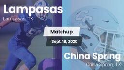 Matchup: Lampasas  vs. China Spring  2020