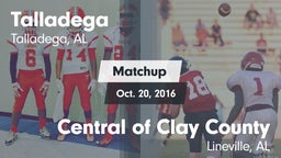 Matchup: Talladega High vs. Central  of Clay County 2016