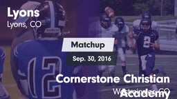 Matchup: Lyons  vs. Cornerstone Christian Academy 2016