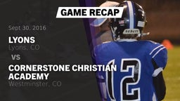 Recap: Lyons  vs. Cornerstone Christian Academy 2016