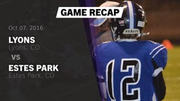 Recap: Lyons  vs. Estes Park  2016