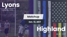 Matchup: Lyons  vs. Highland  2017