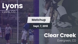 Matchup: Lyons  vs. Clear Creek  2018
