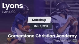 Matchup: Lyons  vs. Cornerstone Christian Academy 2018
