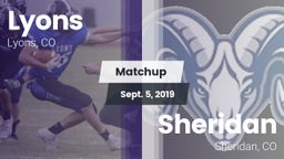 Matchup: Lyons  vs. Sheridan  2019