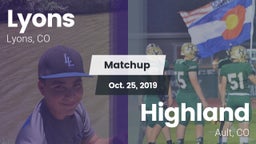 Matchup: Lyons  vs. Highland  2019