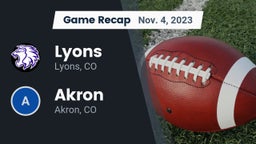 Recap: Lyons  vs. Akron  2023